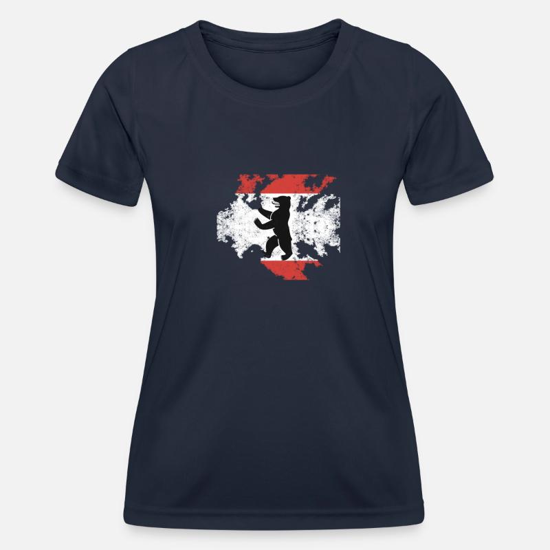 Berlin bear, gift - Women's Functional T-Shirt - navy