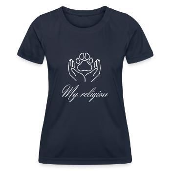 My Religion - Women's Functional T-Shirt - navy - Front - AI Model Female 172 light (172cm)