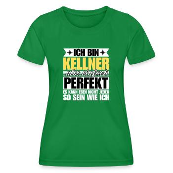 Perfekter Kellner - Frauen Funktions-T-Shirt - Kelly Green - Vorne - AI Model Female 172 dark (172cm)