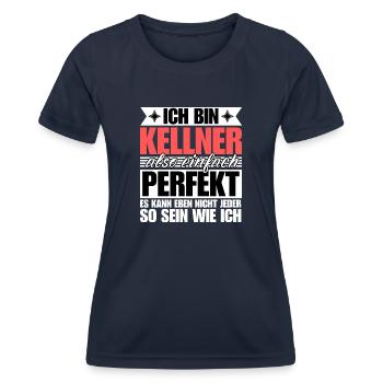 Perfekter Kellner - Frauen Funktions-T-Shirt - Navy - Vorne - AI Model Female 172 light (172cm)