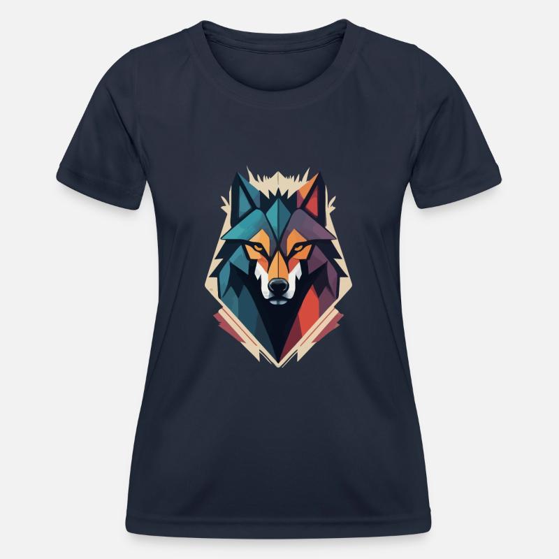 Wolf - Women's Functional T-Shirt - navy