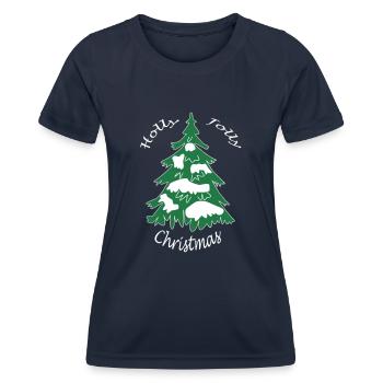 Holly Jolly Christmas - Frauen Funktions-T-Shirt - Navy - Vorne - AI Model Female 172 light (172cm)