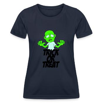 Zombie Trick or Treat - T-shirt sport Femme - bleu marine - Devant - AI Model Female 172 light (172cm)