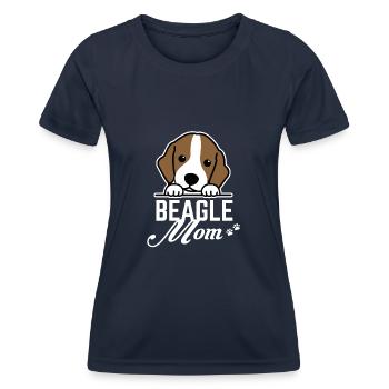 Beagle Mom - Mama - Mutter - Frauen Funktions-T-Shirt - Navy - Vorne - AI Model Female 172 light (172cm)
