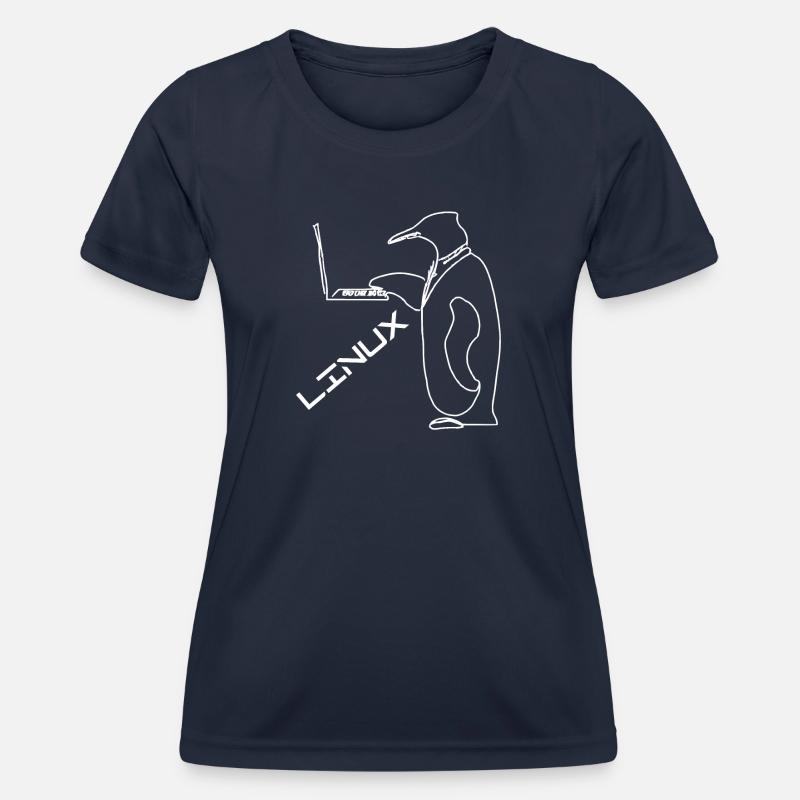 Tux Linux Penguin - Women's Functional T-Shirt - navy