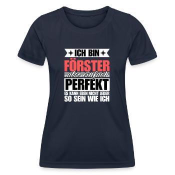 Perfekter Förster - Frauen Funktions-T-Shirt - Navy - Vorne - AI Model Female 172 light (172cm)