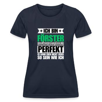 Perfekter Förster - Frauen Funktions-T-Shirt - Navy - Vorne - AI Model Female 172 light (172cm)