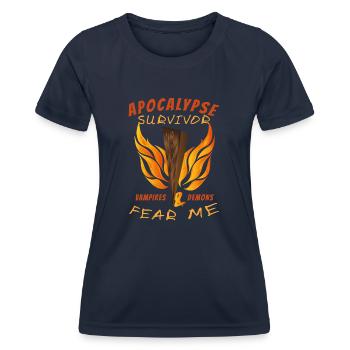 Apocalypse Survivor - T-shirt sport Femme - bleu marine - Devant - AI Model Female 172 light (172cm)