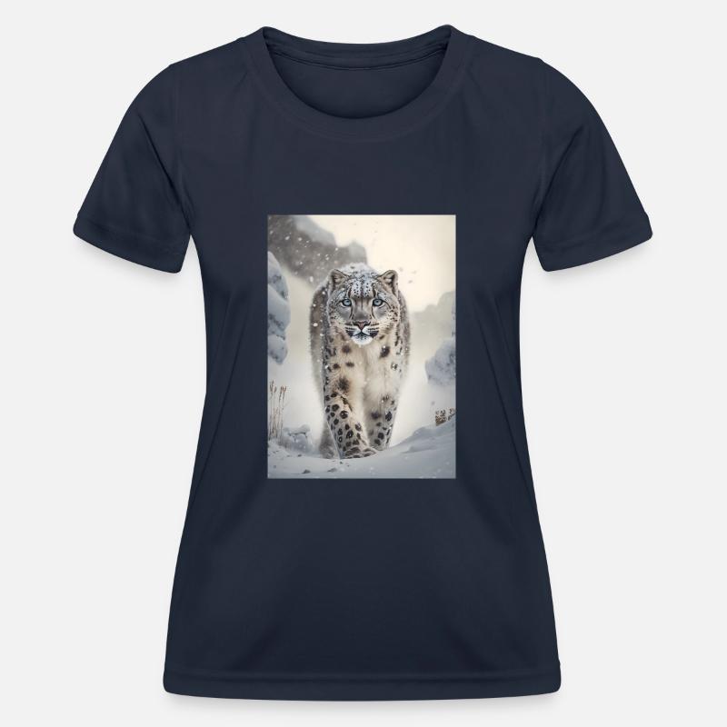 Snow Leopard - Women's Functional T-Shirt - navy