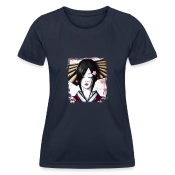 Geisha, traditionelle digitale Kunst, Japan - Frauen Funktions-T-Shirt - Navy - Vorne - AI Model Female 172 light (172cm)