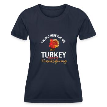 Get ready for Thanksgiving - Women's Functional T-Shirt - navy - Front - AI Model Female 172 light (172cm)