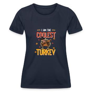 Get ready for Thanksgiving - Women's Functional T-Shirt - navy - Front - AI Model Female 172 light (172cm)