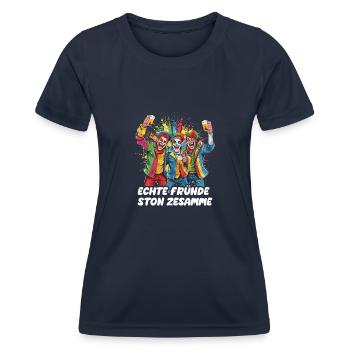 Karneval Kölle Alaaf Eskaliert Singen Tanzen Köln - Frauen Funktions-T-Shirt - Navy - Vorne - AI Model Female 172 light (172cm)