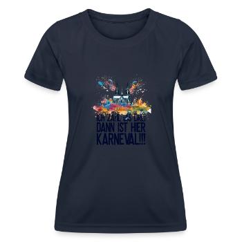 Cologne Kölle Carnival Gebützt Kölle Alaaf Jeck Party - Women's Functional T-Shirt - navy - Front - AI Model Female 172 light (172cm)