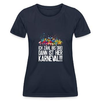Köln Kölle Karneval Gebützt Kölle Alaaf Jeck Party - Frauen Funktions-T-Shirt - Navy - Vorne - AI Model Female 172 light (172cm)