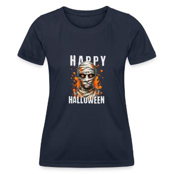 Joyeux Halloween Momie Art graphique - T-shirt sport Femme - bleu marine - Devant - AI Model Female 172 light (172cm)