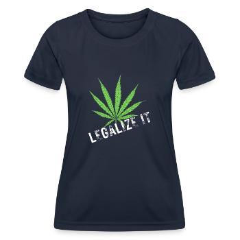 Légaliser Weed Stoner Shirt - T-shirt sport Femme - bleu marine - Devant - AI Model Female 172 light (172cm)
