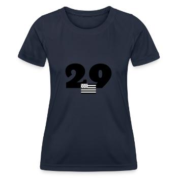 Bretagne / Breton / Bretonne / BZH / Breizh - Women's Functional T-Shirt - navy - Front - AI Model Female 172 light (172cm)