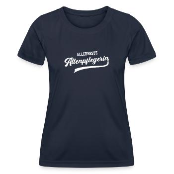 Altenpflegerin Beste Pflegerin Pflegefachfachfrau - Frauen Funktions-T-Shirt - Navy - Vorne - AI Model Female 172 light (172cm)