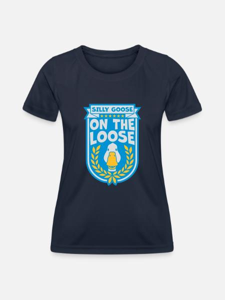 goose on the loose - Frauen Funktions-T-Shirt - Navy