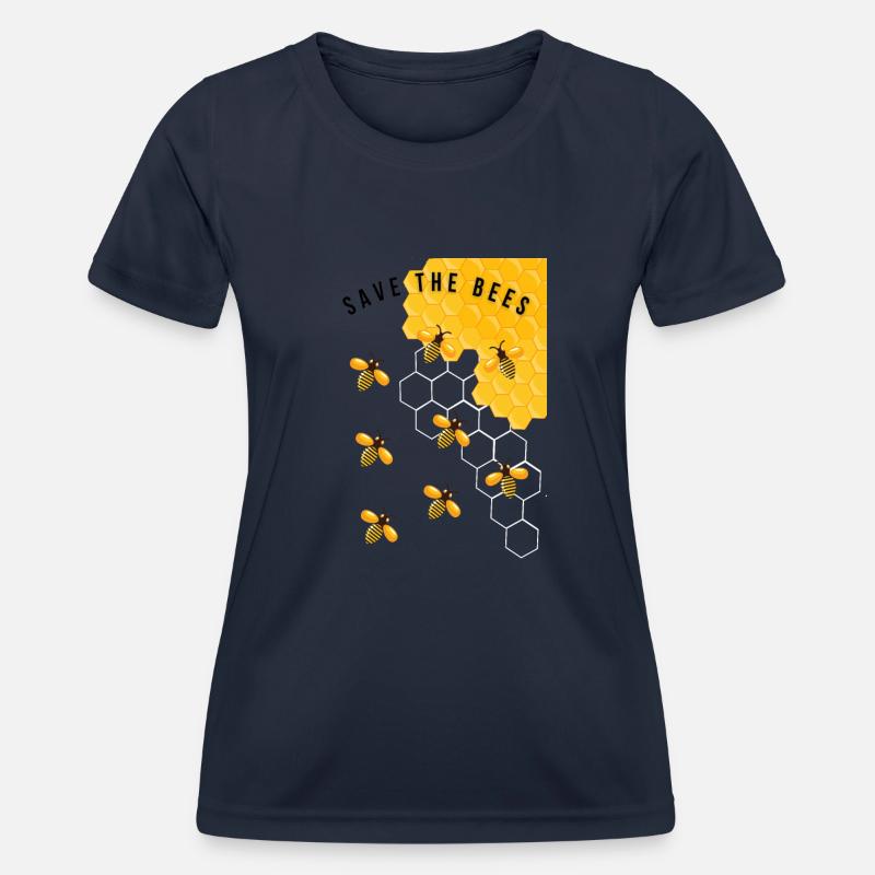 Bees. - Women's Functional T-Shirt - navy