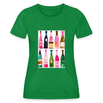 Flaschen-Muster-Malerei - Frauen Funktions-T-Shirt - Kelly Green - Vorne - AI Model Female 172 dark (172cm)