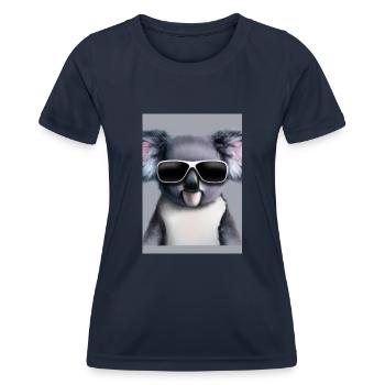 Koala mit Sonnenbrille - Frauen Funktions-T-Shirt - Navy - Vorne - AI Model Female 172 light (172cm)