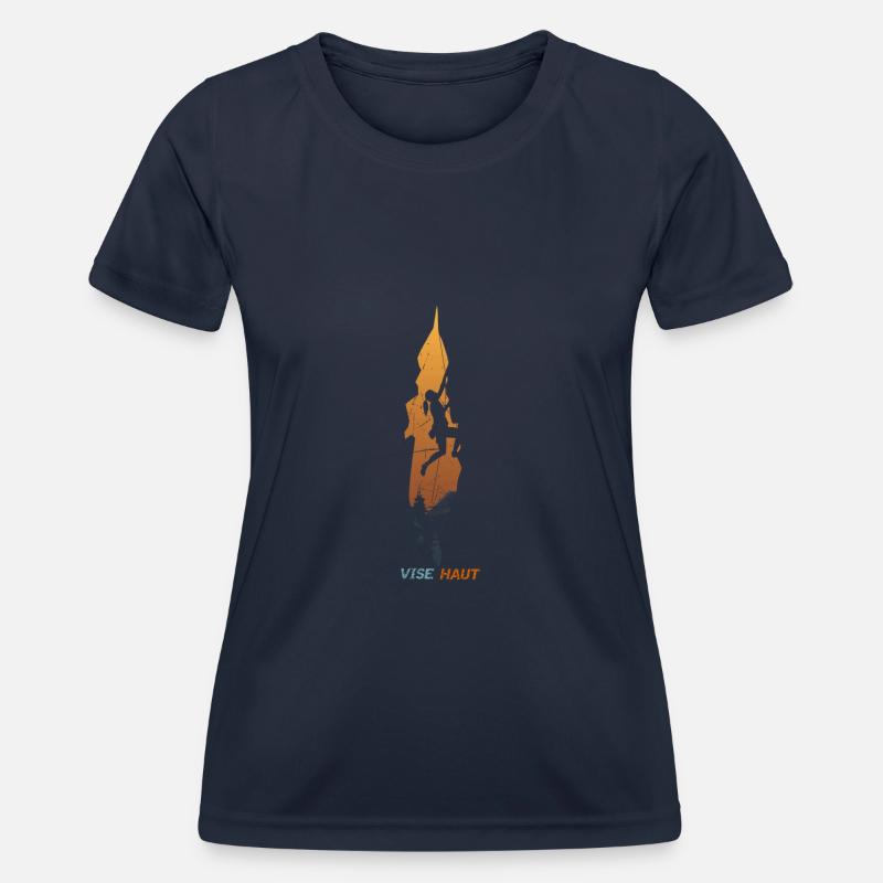 Climbing and Climbing, Climbing and Climbing, Climbing - Women's Functional T-Shirt - navy