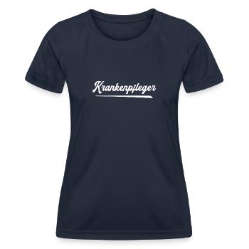 Krankenpfleger Pfleger Krankenpflege Pflegehelfer - Frauen Funktions-T-Shirt - Navy - Vorne - AI Model Female 172 light (172cm)