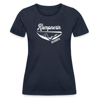Klempnerin in Rente Rentner Ruhestand Klempnerei - Frauen Funktions-T-Shirt - Navy - Vorne - AI Model Female 172 light (172cm)