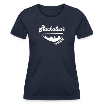 Stuckateur Rente Rentner Stukkateur Ruhestand - Frauen Funktions-T-Shirt - Navy - Vorne - AI Model Female 172 light (172cm)