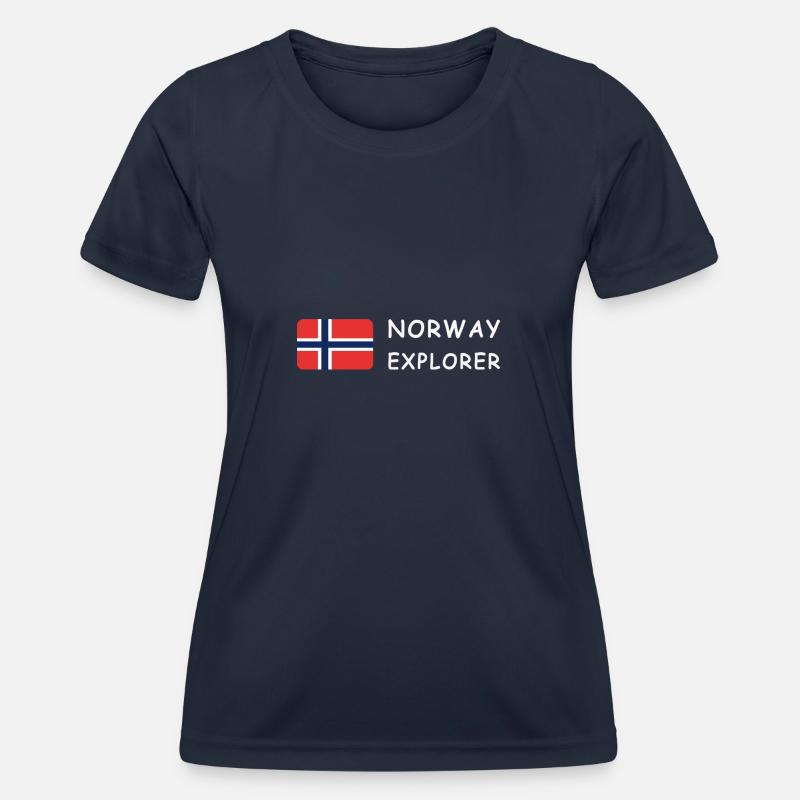 NORWAY EXPLORER white-lettered - Women's Functional T-Shirt - navy