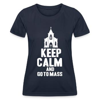 Eglise catholique Prêtre Catholicisme Messe - T-shirt sport Femme - bleu marine - Devant - AI Model Female 172 light (172cm)