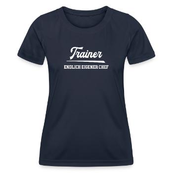 Trainer Chef Selbstständigkeit Fitnessstudio - Frauen Funktions-T-Shirt - Navy - Vorne - AI Model Female 172 light (172cm)