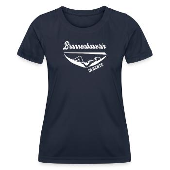 Brunnenbauerin Rente Rentnerin Brunnenbauerinnen - Frauen Funktions-T-Shirt - Navy - Vorne - AI Model Female 172 light (172cm)