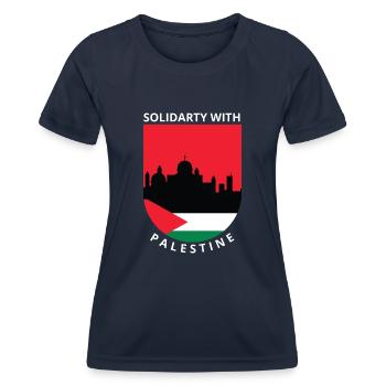 Free Palestine - Women's Functional T-Shirt - navy - Front - AI Model Female 172 light (172cm)