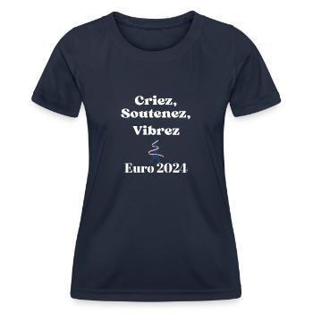 Schreien, unterstützen, vibrieren - Frauen Funktions-T-Shirt - Navy - Vorne - AI Model Female 172 light (172cm)