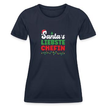Chefin Weihnachtsgeschenk Mama Weihnachten Santa - Frauen Funktions-T-Shirt - Navy - Vorne - AI Model Female 172 light (172cm)