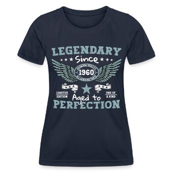 Legendary since 1960 62nd birthday gift - Women's Functional T-Shirt - navy - Front - AI Model Female 172 light (172cm)