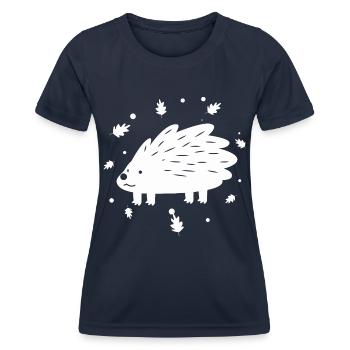 Igel - Frauen Funktions-T-Shirt - Navy - Vorne - AI Model Female 172 light (172cm)