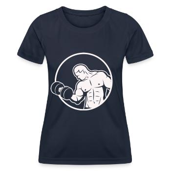 Musculation Haltérophilie Fitness Workout - T-shirt sport Femme - bleu marine - Devant - AI Model Female 172 light (172cm)