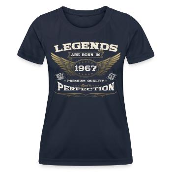 56th birthday legend born 1967 gift man - Women's Functional T-Shirt - navy - Front - AI Model Female 172 light (172cm)