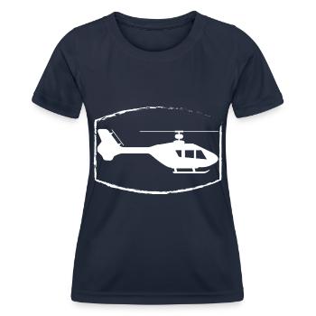 Helikopter - Hubschrauber - Rotorflugzeug - Frauen Funktions-T-Shirt - Navy - Vorne - AI Model Female 172 light (172cm)