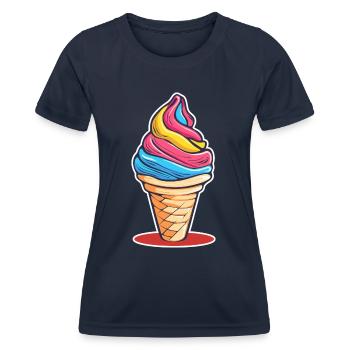 Ice Cream Rainbow - Women's Functional T-Shirt - navy - Front - AI Model Female 172 light (172cm)