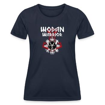 Valhalla Wikinger Odin Runen Warrior Viking - Frauen Funktions-T-Shirt - Navy - Vorne - AI Model Female 172 light (172cm)