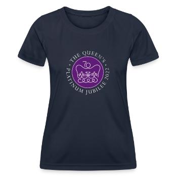 Queen 70th Anniversary of the Throne 2022 70 Years platinum - Women's Functional T-Shirt - navy - Front - AI Model Female 172 light (172cm)