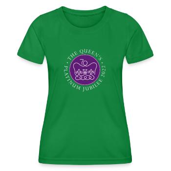 Queen 70th Anniversary of the Throne 2022 70 Years platinum - Women's Functional T-Shirt - kelly green - Front - AI Model Female 172 dark (172cm)