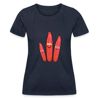 Concombre,Concombre de fête,Concombre Rieur - T-shirt sport Femme - bleu marine - Devant - AI Model Female 172 light (172cm)