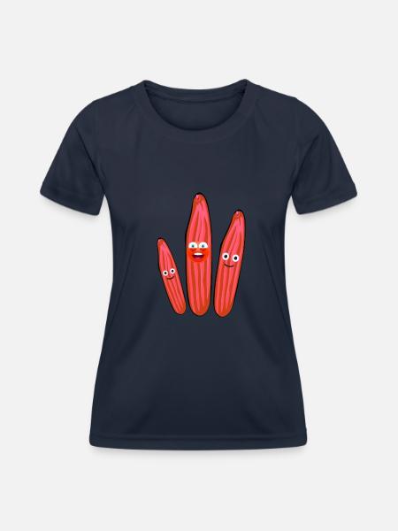 Concombre,Concombre de fête,Concombre Rieur - T-shirt sport Femme - bleu marine