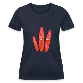 Concombre en colère, concombres, bande dessinée, concombre - T-shirt sport Femme - bleu marine - Devant - AI Model Female 172 light (172cm)